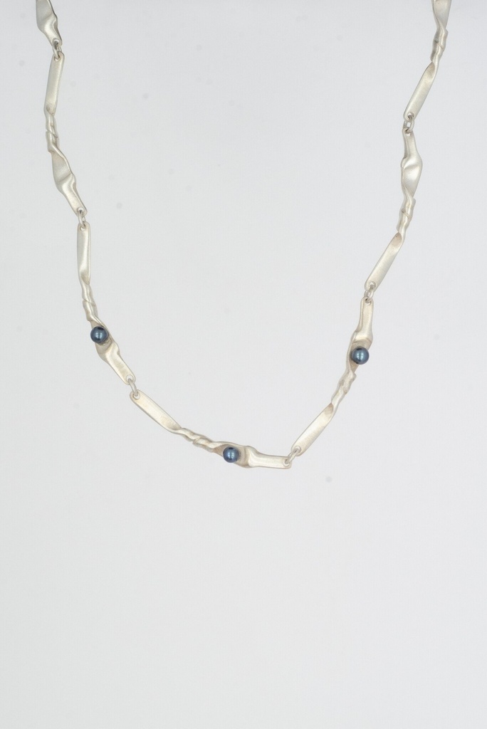 Halsketting Draai Zwarte Parel