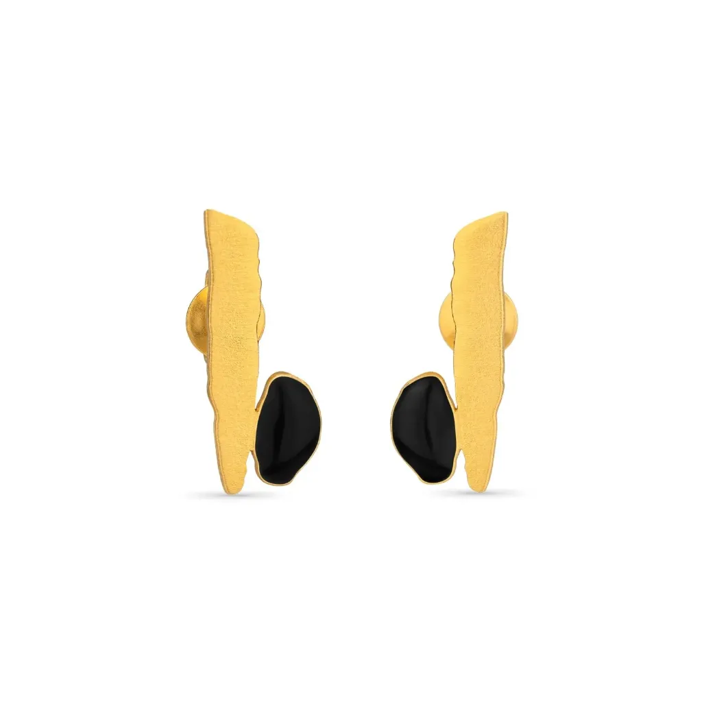 Miro Black Short Earrings