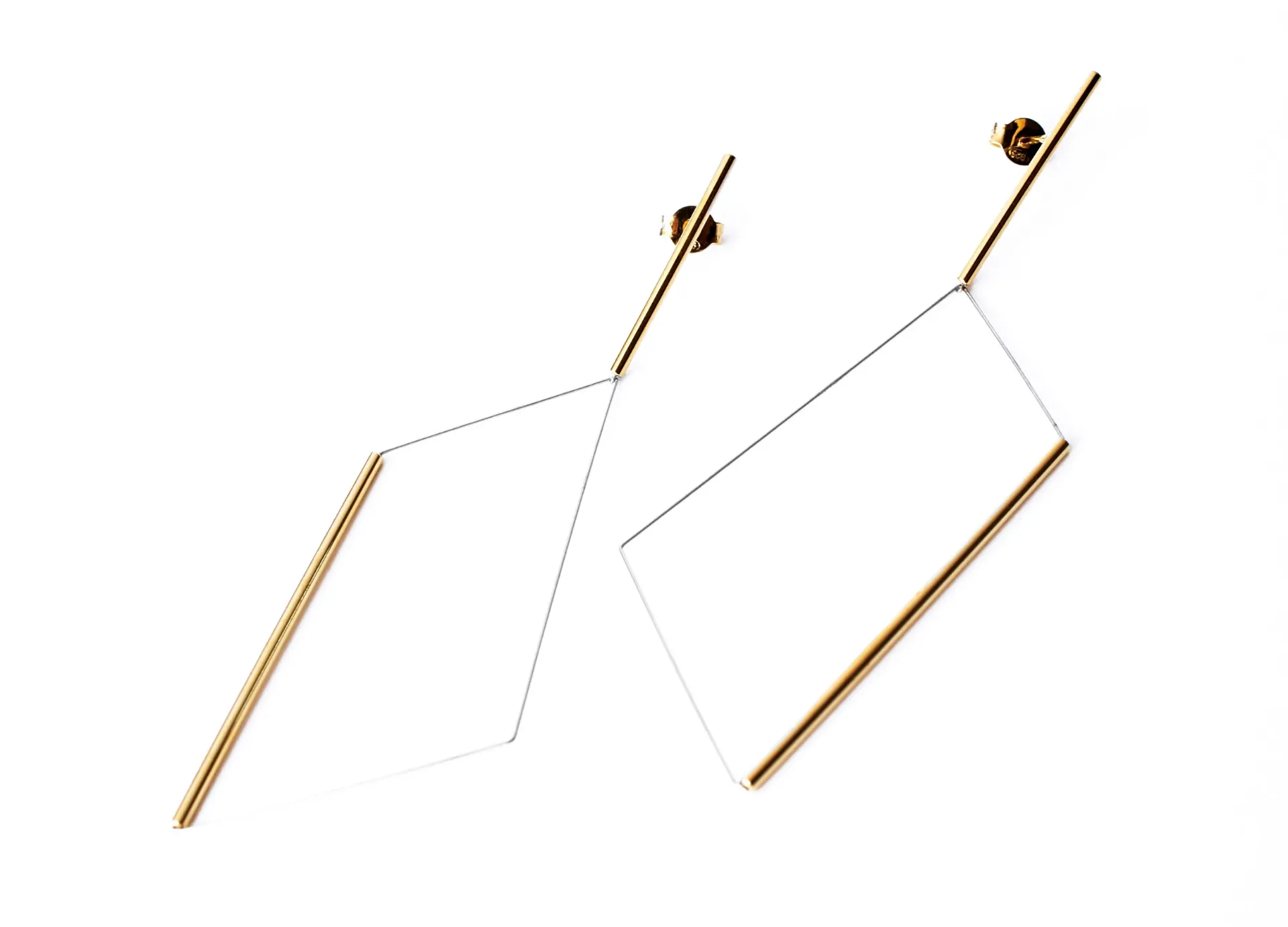 Oorstekers Rhombus Verguld