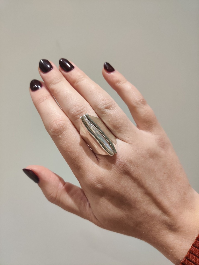 Ring Platte Parel Groot
