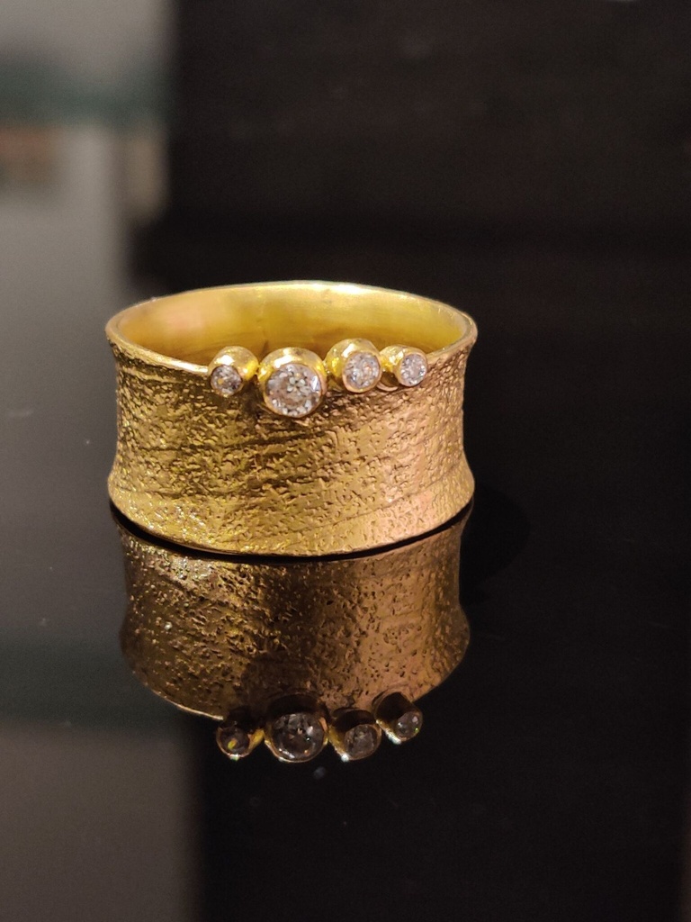 Ring Zwevende Kroon Verguld