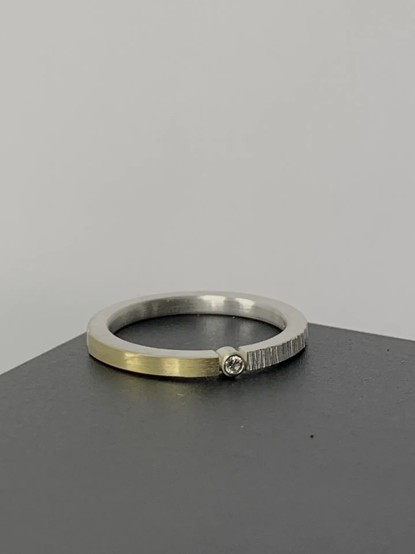 Ring Goudplaat Diamant Smal
