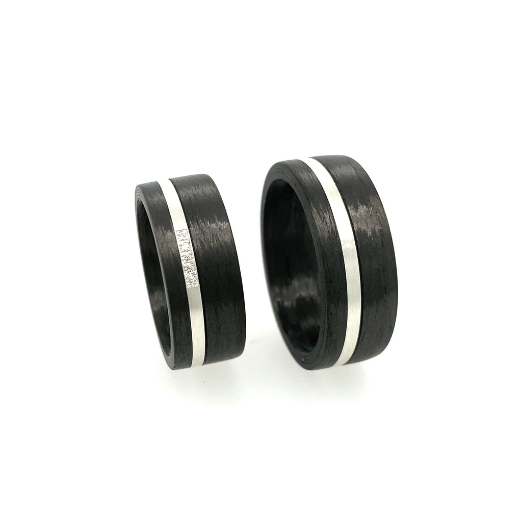 Ring Carbon/Zilver