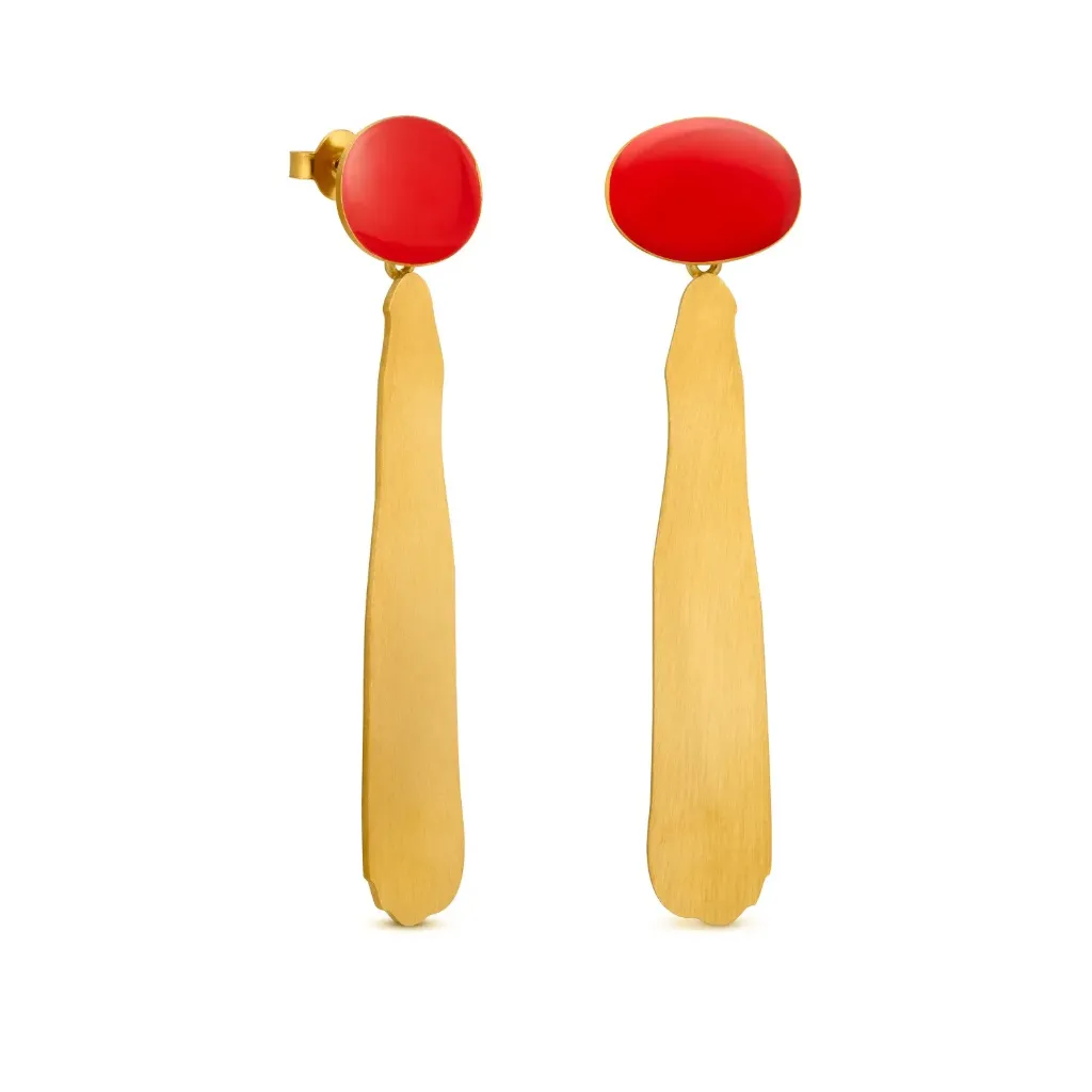 Oorstekers Miro Rood Lang